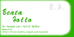 beata hollo business card