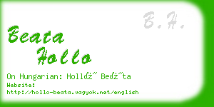beata hollo business card